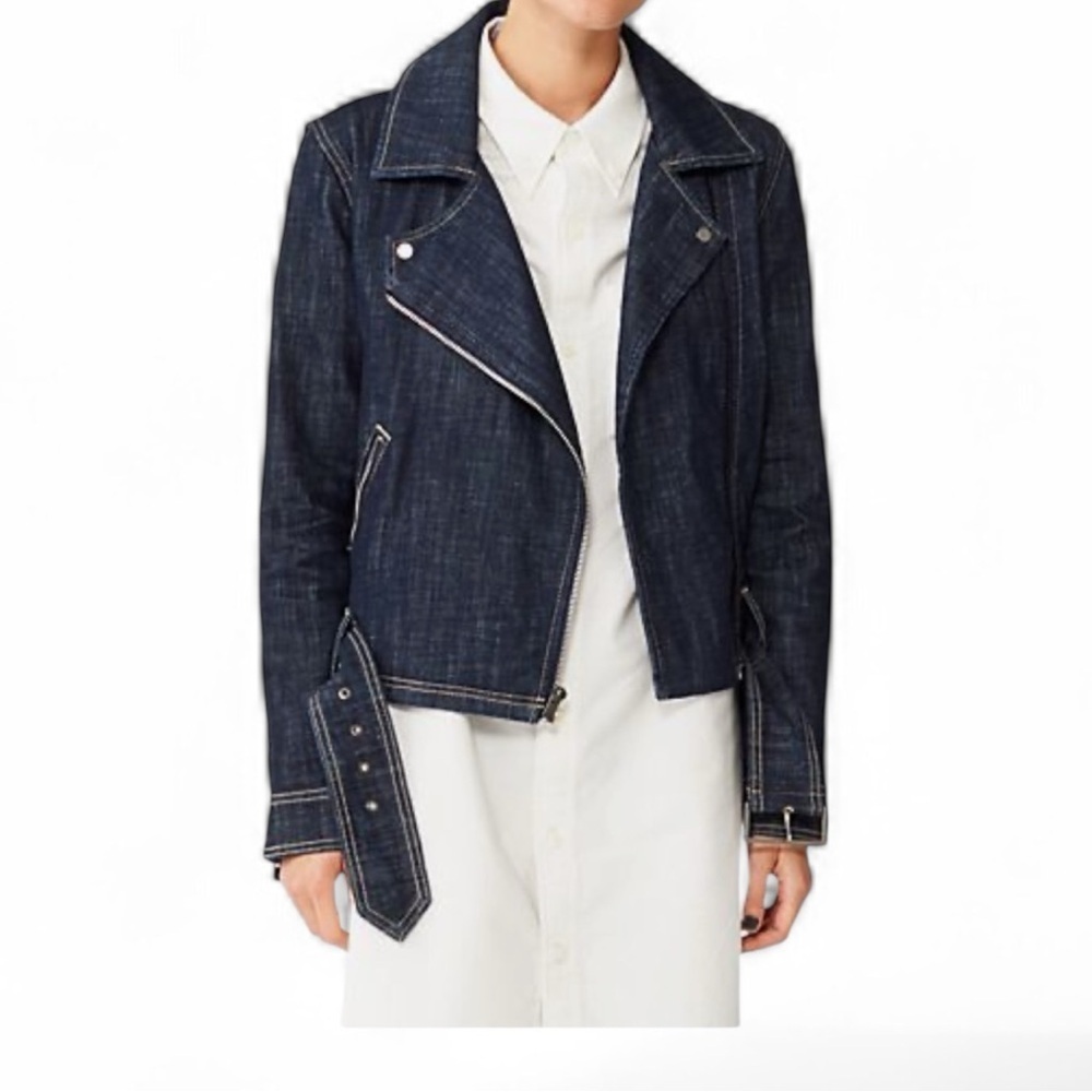 Kate Spade “Saturday” Dark Denim Jacket with Accent Zippers